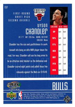 2001-02 UD PlayMakers Limited #137 Tyson Chandler Back