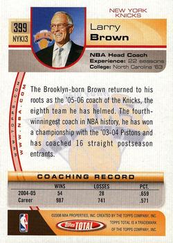 2005-06 Topps Total - Silver #399 Larry Brown Back