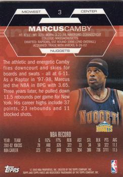 2002-03 Finest #3 Marcus Camby Back
