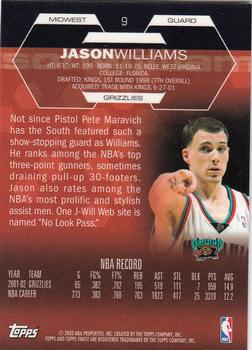 2002-03 Finest #9 Jason Williams Back