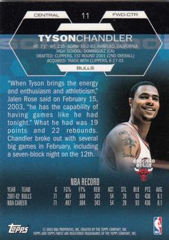 2002-03 Finest #11 Tyson Chandler Back
