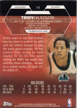 2002-03 Finest #14 Troy Hudson Back