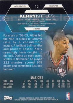 2002-03 Finest #15 Kerry Kittles Back