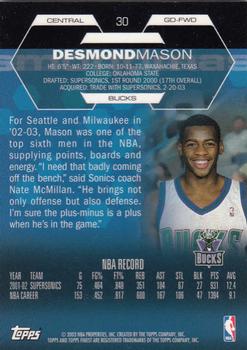 2002-03 Finest #30 Desmond Mason Back