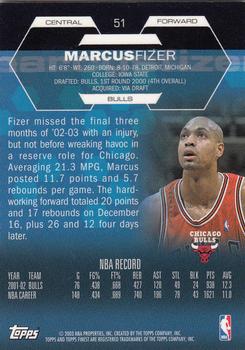 2002-03 Finest #51 Marcus Fizer Back
