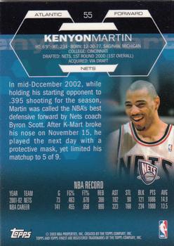 2002-03 Finest #55 Kenyon Martin Back