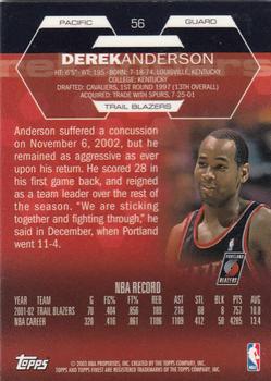 2002-03 Finest #56 Derek Anderson Back