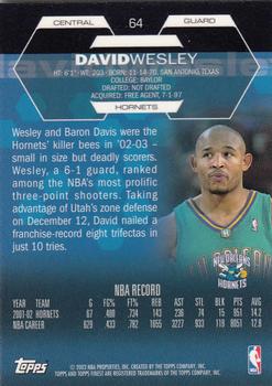 2002-03 Finest #64 David Wesley Back
