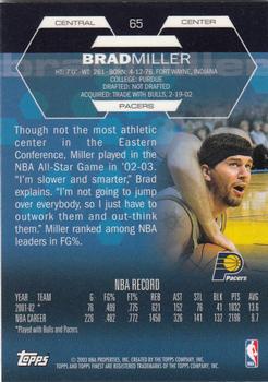 2002-03 Finest #65 Brad Miller Back