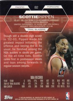2002-03 Finest #82 Scottie Pippen Back