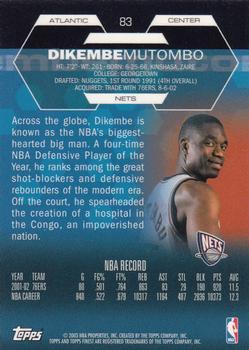 2002-03 Finest #83 Dikembe Mutombo Back