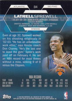 2002-03 Finest #84 Latrell Sprewell Back