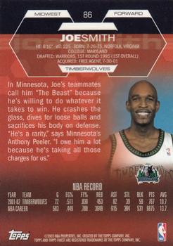 2002-03 Finest #86 Joe Smith Back