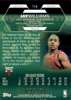 2002-03 Finest #114 Jay Williams Back