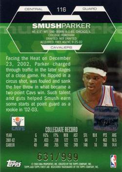2002-03 Finest #116 Smush Parker Back