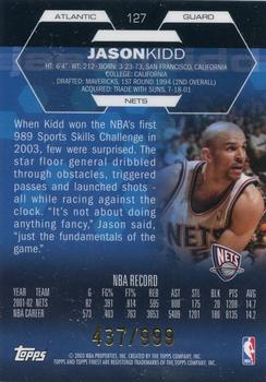 2002-03 Finest #127 Jason Kidd Back