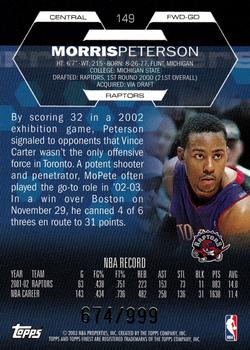 2002-03 Finest #149 Morris Peterson Back