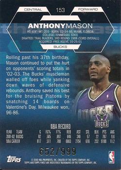 2002-03 Finest #153 Anthony Mason Back