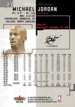 2002-03 Fleer Box Score #23 Michael Jordan Back