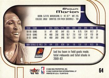 2002-03 Flair #64 Shawn Marion Back