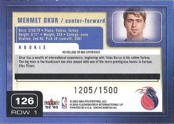 2002-03 Fleer Showcase #126 Mehmet Okur Back
