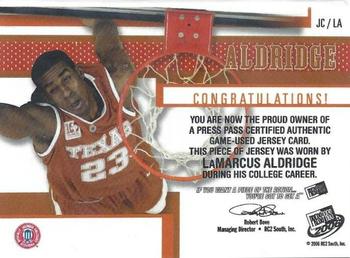 2006 Press Pass - Jerseys Silver #JC/LA LaMarcus Aldridge Back