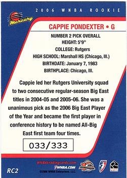 2006 Rittenhouse WNBA - Rookies #RC2 Cappie Pondexter Back
