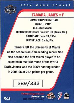 2006 Rittenhouse WNBA - Rookies #RC8 Tamara James Back