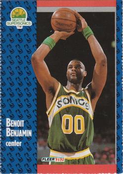 1991-92 Fleer Seattle SuperSonics Team Sheet SGA #189 Benoit Benjamin Front