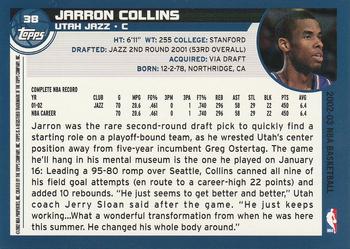 2002-03 Topps #38 Jarron Collins Back