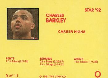 1992 Star Charles Barkley #9 Charles Barkley Back