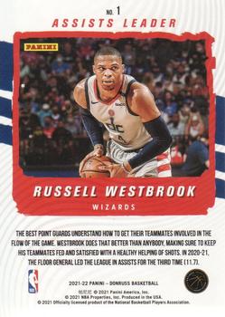 2021-22 Donruss - Production Line Press Proof #1 Russell Westbrook Back