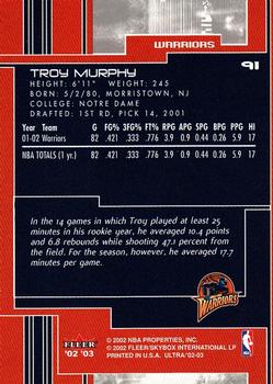 2002-03 Ultra #91 Troy Murphy Back