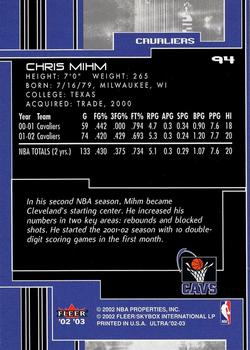 2002-03 Ultra #94 Chris Mihm Back