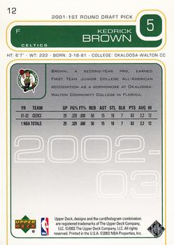 2002-03 Upper Deck #12 Kedrick Brown Back