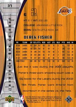 2002-03 Upper Deck Hardcourt #37 Derek Fisher Back