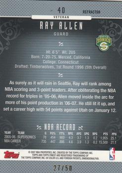 2006-07 Finest - Refractors Gold #40 Ray Allen Back