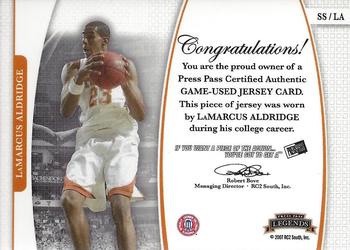 2006-07 Press Pass Legends - Saturday Swatches #SS-LA LaMarcus Aldridge Back