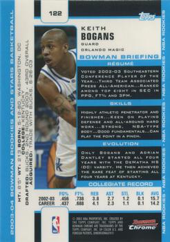 2003-04 Bowman #122 Keith Bogans Back