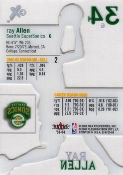 2003-04 E-X #2 Ray Allen Back