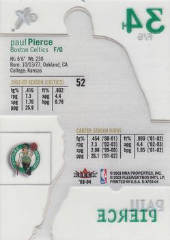 2003-04 E-X #52 Paul Pierce Back