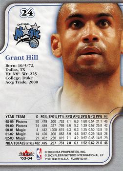 2003-04 Flair #24 Grant Hill Back