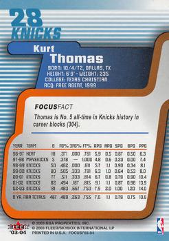 2003-04 Fleer Focus #28 Kurt Thomas Back