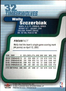 2003-04 Fleer Focus #32 Wally Szczerbiak Back