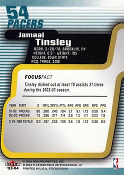2003-04 Fleer Focus #54 Jamaal Tinsley Back