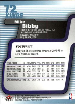 2003-04 Fleer Focus #72 Mike Bibby Back