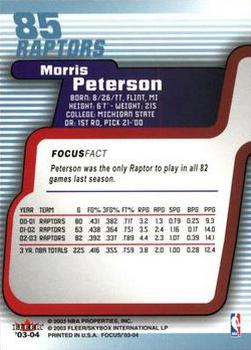 2003-04 Fleer Focus #85 Morris Peterson Back