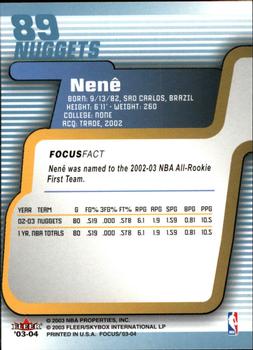 2003-04 Fleer Focus #89 Nene Back