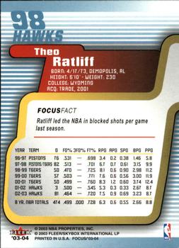 2003-04 Fleer Focus #98 Theo Ratliff Back