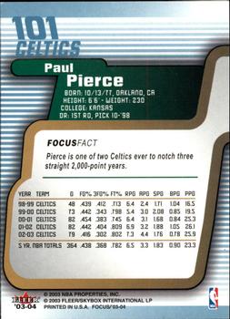 2003-04 Fleer Focus #101 Paul Pierce Back